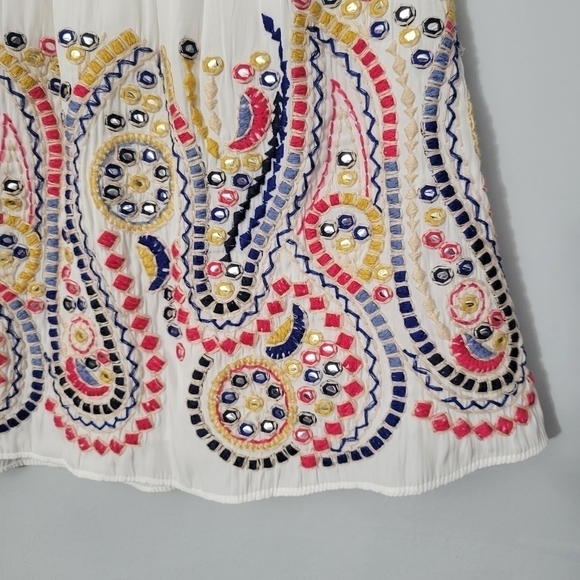 Ramy Brook White Embroidered Embellished Maelen Skirt NWT - Picture 3 of 14